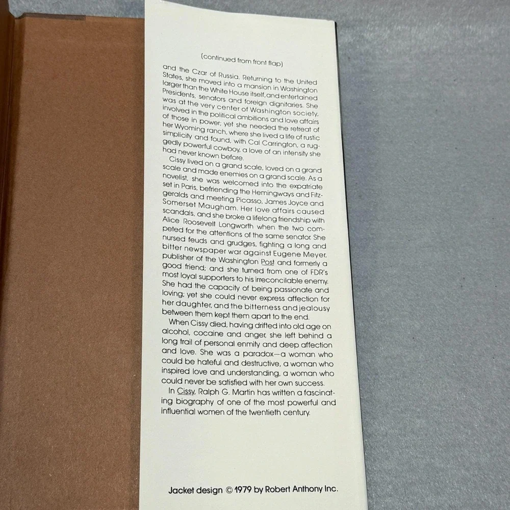 Vintage 1979 Cissy Eleanor Medill Patterson Signed Inscribed 1st Printing HC DJ